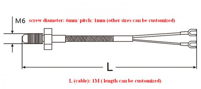 Tubes composantes pour M6 fil à vis Capteur de température de la sonde de l'industrie E K J type thermocouple