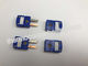 Dactylographiez les connecteurs masculins de T et femelles miniatures avec les matériaux nickelés de fer, couleur bleue fournisseur